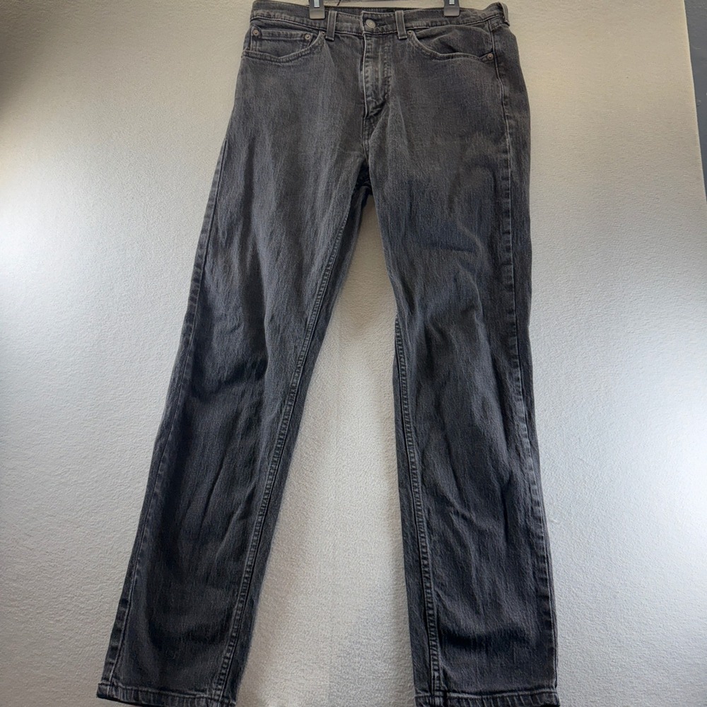 Levis 505 Regular Fit Straight Leg Jeans Mens 34x32 Faded Black Denim 505-0260